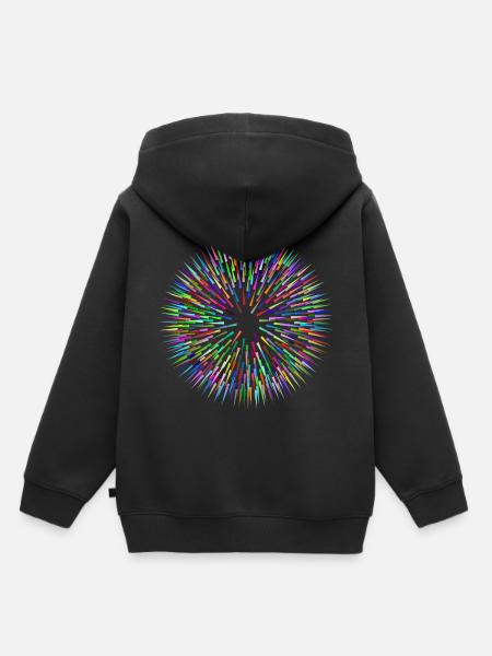 Bunte Nadeln abstrakt - Kinder Premium Organic Hoodie - Schwarz