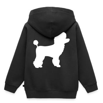 Pudel Geschenk - Kinder Premium Organic Hoodie - Schwarz - Hinten - AI Model Kid Male (0cm)