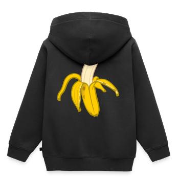 Banane - Kinder Premium Organic Hoodie - Schwarz - Hinten - AI Model Kid Male (0cm)
