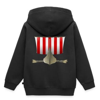 Voile de bateau pagaie bateau à rames segelboot71 - Sweat Premium à capuche enfant bio - noir - Dos - AI Model Kid Male (0cm)