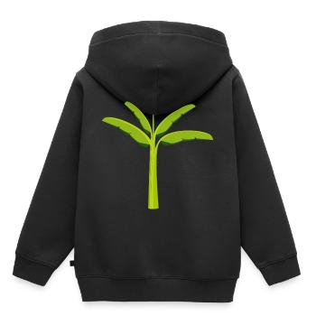 banane banana obst veggie gemuese fruits62 - Kinder Premium Organic Hoodie - Schwarz - Hinten - AI Model Kid Male (0cm)