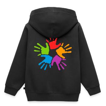 handprints - Kids Premium Organic Hoodie - black - Back - AI Model Kid Male (0cm)