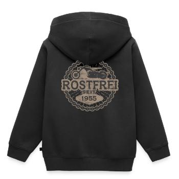 Born to ride biker oldtimer motorrad 1955 - Kinder Premium Organic Hoodie - Schwarz - Hinten - AI Model Kid Male (0cm)
