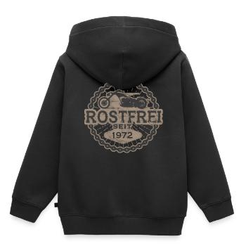 Born to ride biker oldtimer motorrad 1972 - Kinder Premium Organic Hoodie - Schwarz - Hinten - AI Model Kid Male (0cm)