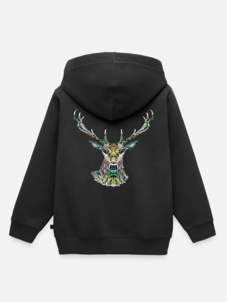 Hirsch - Kinder Premium Organic Hoodie - Schwarz
