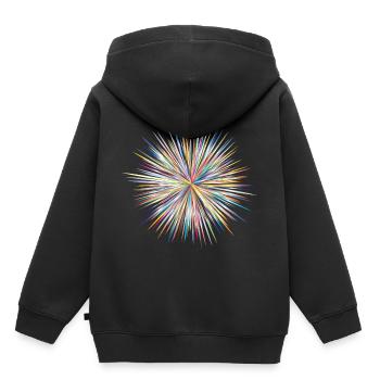 Color Explosion classe - Sweat Premium à capuche enfant bio - noir - Dos - AI Model Kid Male (0cm)