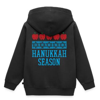 Ugly Hanukkah, Chanukkah, Lichterfest, Geschenk - Kinder Premium Organic Hoodie - Schwarz - Hinten - AI Model Kid Male (0cm)