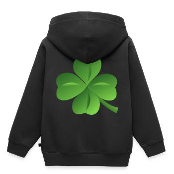 shamrock geluk shamrock geluk vier blad clover18 - Kinder Premium hoodie biologisch - zwart - Achter - AI Model Kid Male (0cm)