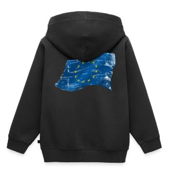 EU-Flagge (Fake-Edition) - Kinder Premium Organic Hoodie - Schwarz - Hinten - AI Model Kid Male (0cm)