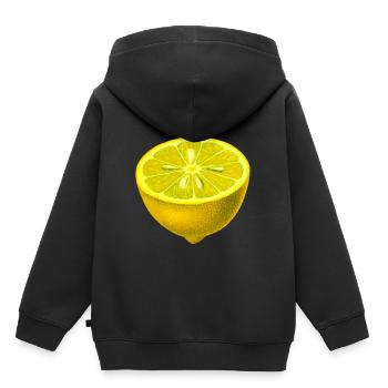 Zitrone - Kinder Premium Organic Hoodie - Schwarz - Hinten - AI Model Kid Male (0cm)