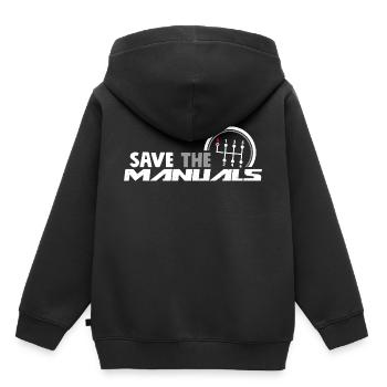 Save The Manuals - Funny Three Pedals Car Guy - Kinder Premium Organic Hoodie - Schwarz - Hinten - AI Model Kid Male (0cm)