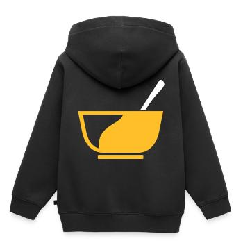 Müslischale zum Frühstück Geschenk - Kinder Premium Organic Hoodie - Schwarz - Hinten - AI Model Kid Male (0cm)