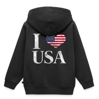 Gift USA Flag American Flag America - Kids Premium Organic Hoodie - black - Back - AI Model Kid Male (0cm)