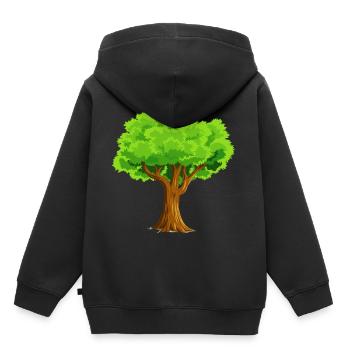 baum tree baumstamm wald forest woods33 - Kinder Premium Organic Hoodie - Schwarz - Hinten - AI Model Kid Male (0cm)
