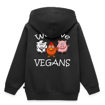 Végétaliens ANIMAUX SAYINGS AMOUR FUNNY végétaliens CADEAUX - Sweat Premium à capuche enfant bio - noir - Dos - AI Model Kid Male (0cm)