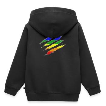 Klaue Markiert Regenbogenflagge - Kinder Premium Organic Hoodie - Schwarz - Hinten - AI Model Kid Male (0cm)