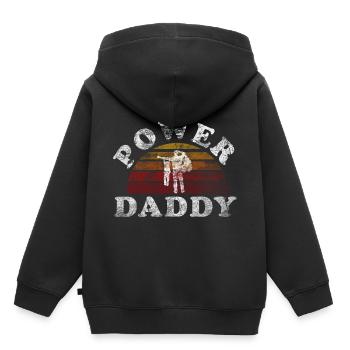 Power Daddy Geschenk Familie Kinder Vatertag Papa - Kinder Premium Organic Hoodie - Schwarz - Hinten - AI Model Kid Male (0cm)