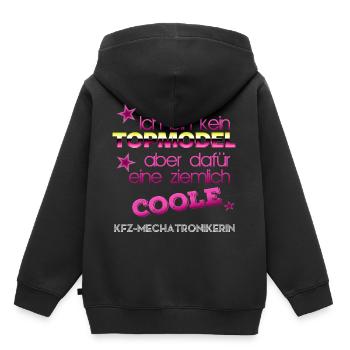 Kein Topmodel coole KFZ-Mechatronikerin - Kinder Premium Organic Hoodie - Schwarz - Hinten - AI Model Kid Male (0cm)
