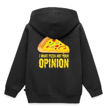 I want pizza - not your opinion - Kids Premium Organic Hoodie - black - Back - AI Model Kid Male (0cm)