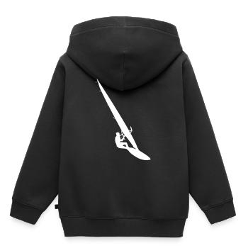 Planche à voile cadeau Windsurfer Surfer Windsurf - Sweat Premium à capuche enfant bio - noir - Dos - AI Model Kid Male (0cm)