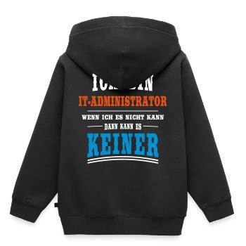 IT - Administrator Beruf - Kinder Premium Organic Hoodie - Schwarz - Hinten - AI Model Kid Male (0cm)