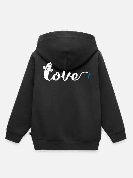 Love Firefighter - Feuerwehr - Kinder Premium Organic Hoodie - Schwarz