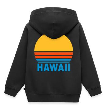 Hawaii (geteilte Sonne) - Kinder Premium Organic Hoodie - Schwarz - Hinten - AI Model Kid Male (0cm)
