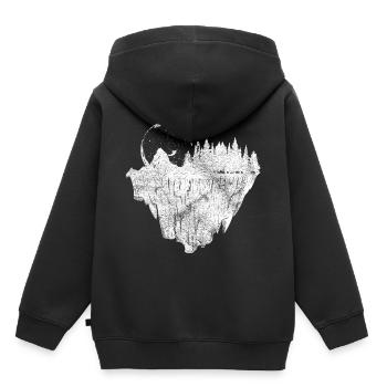 Nature du hipster moon - Sweat Premium à capuche enfant bio - noir - Dos - AI Model Kid Male (0cm)