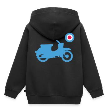 Schwalbe Mod Great Britain Style - Kinder Premium Organic Hoodie - Schwarz - Hinten - AI Model Kid Male (0cm)