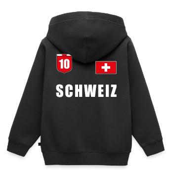 Switzerland Soccer T-Shirt Jersey Fanshirt Fans - Kids Premium Organic Hoodie - black - Back - AI Model Kid Male (0cm)