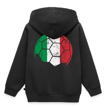 Italy Soccer Ball Fußball - Kinder Premium Organic Hoodie - Schwarz - Hinten - AI Model Kid Male (0cm)
