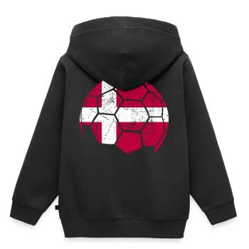 Denmark Soccer Ball Fußball - Kinder Premium Organic Hoodie - Schwarz - Hinten - AI Model Kid Male (0cm)