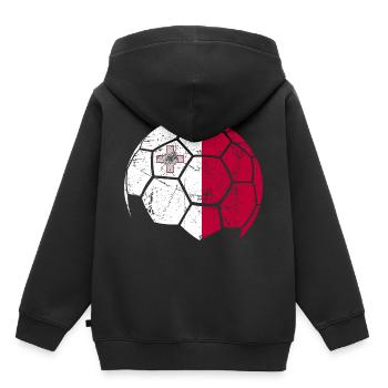 Malta Soccer Ball Fußball - Kinder Premium Organic Hoodie - Schwarz - Hinten - AI Model Kid Male (0cm)