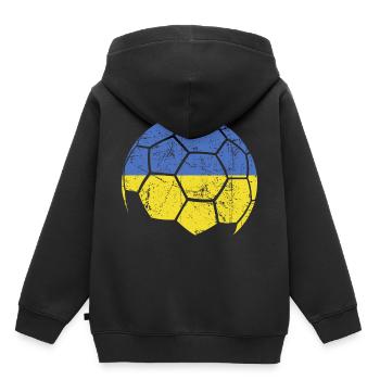 Ukraine Soccer Ball Fußball - Kinder Premium Organic Hoodie - Schwarz - Hinten - AI Model Kid Male (0cm)