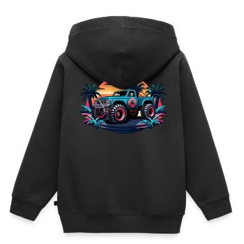OFF ROAD - Kinder Premium Organic Hoodie - Schwarz - Hinten - AI Model Kid Male (0cm)