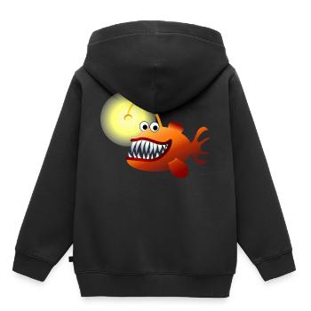 Tiefsee-Anglerfisch - Kinder Premium Organic Hoodie - Schwarz - Hinten - AI Model Kid Male (0cm)