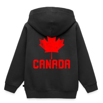 Drapeau Maple Leaf Canada - Sweat Premium à capuche enfant bio - noir - Dos - AI Model Kid Male (0cm)