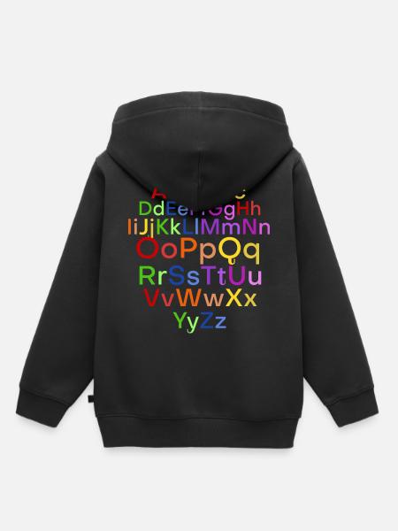 Alphabet - Kinder Premium Organic Hoodie - Schwarz