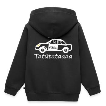 Tobi´s Polizeiauto Tatütataaa - Kinder Premium Organic Hoodie - Schwarz - Hinten - AI Model Kid Male (0cm)
