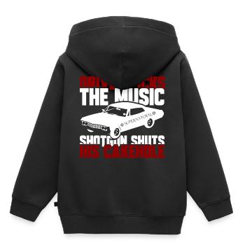 DRIVER, GIFT - Kids Premium Organic Hoodie - black - Back - AI Model Kid Male (0cm)