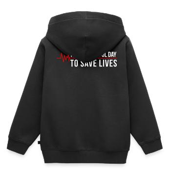 T-shirt paramédical de sauvetage Lifesaver - Sweat Premium à capuche enfant bio - noir - Dos - AI Model Kid Male (0cm)