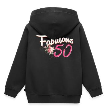Cinquième anniversaire de la célébration Design - Sweat Premium à capuche enfant bio - noir - Dos - AI Model Kid Male (0cm)