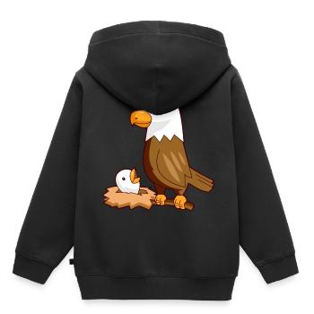 Adler Adlerbaby Nest Vogel - Kinder Premium Organic Hoodie - Schwarz - Hinten - AI Model Kid Male (0cm)