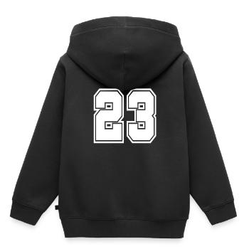 23 Dos numéro de football football numéro de football - Sweat Premium à capuche enfant bio - noir - Dos - AI Model Kid Male (0cm)