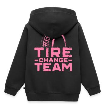 Équipe de changement de pneus changement de roue changement de pneus - Sweat Premium à capuche enfant bio - noir - Dos - AI Model Kid Male (0cm)