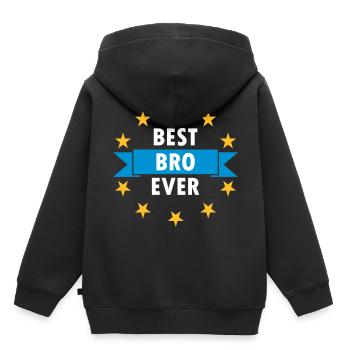 Best bro ever (Banner, Sterne) - Kinder Premium Organic Hoodie - Schwarz - Hinten - AI Model Kid Male (0cm)