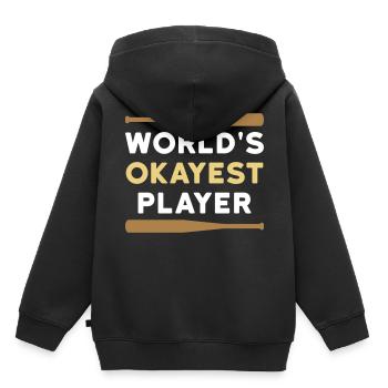 Le meilleur joueur du monde (deux battes de baseball) - Sweat Premium à capuche enfant bio - noir - Dos - AI Model Kid Male (0cm)
