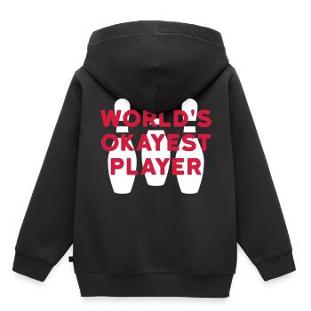 Le meilleur joueur du monde (trois quilles debout) - Sweat Premium à capuche enfant bio - noir - Dos - AI Model Kid Male (0cm)