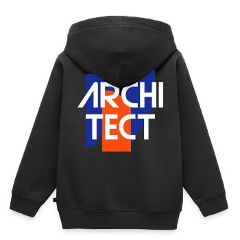 Architect (geometrische Figuren) - Kinder Premium Organic Hoodie - Schwarz - Hinten - AI Model Kid Male (0cm)