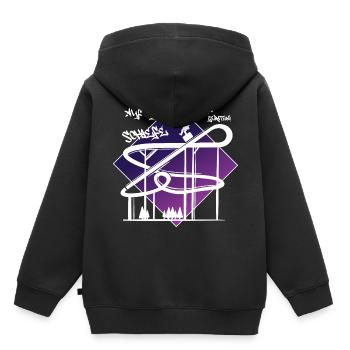 Se tromper de route - Sweat Premium à capuche enfant bio - noir - Dos - AI Model Kid Male (0cm)